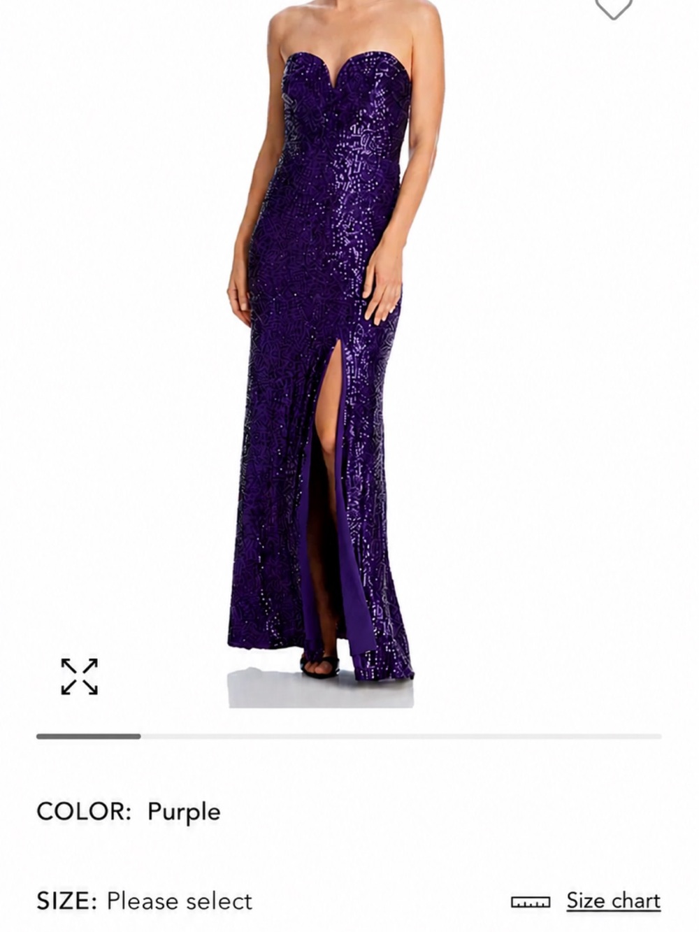 Aqua Strapless Purple Sequin Evening Gown